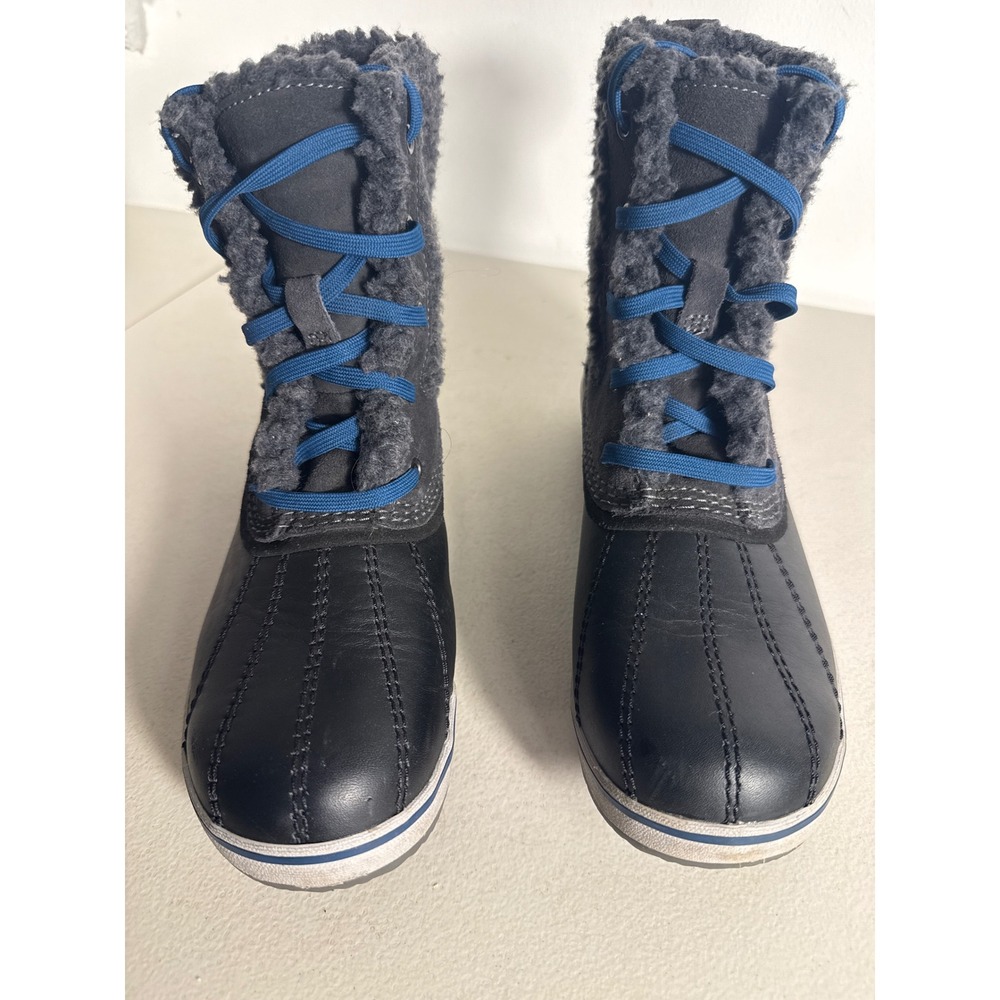 LL Bean Storm Chaser Boots Womens Black Grey Fleece Lined Winter Duck Boots 10 m